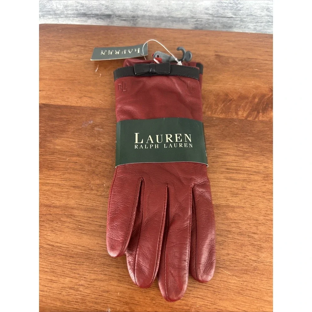 Ralph Lauren Women's Vintage Red Leather Gloves XL